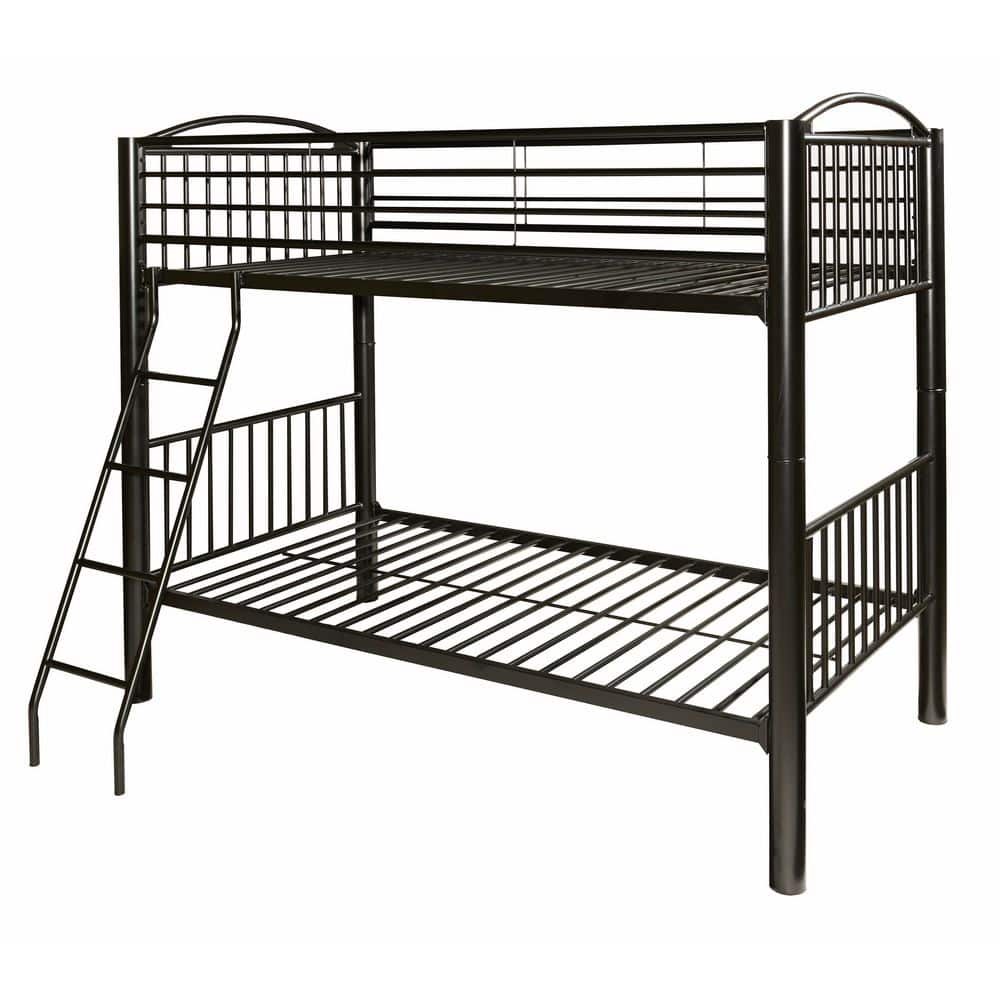 Janvier Black Powder Coated Heavy Metal Twin Over Twin Bunk Bed price history on PriceWatchPro