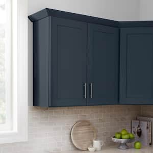 Avondale 36 in. W x 12 in. D x 30 in. H Ready to Assemble Plywood Shaker Wall Kitchen Cabinet in Ink Blue