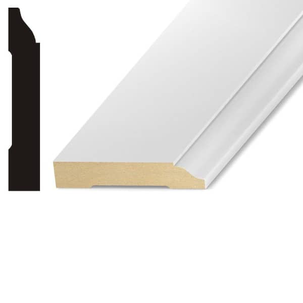 Pro Pack L623 9/16 in. x 3-1/4 in. x 144 in. Primed MDF Baseboard Moulding (10-Pack − 120 Total Linear Feet)
