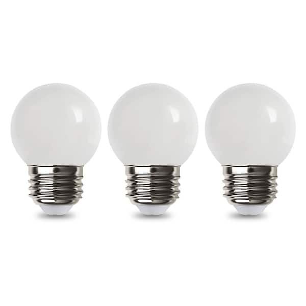EcoSmart 40-Watt Equivalent G16.5 Globe Dimmable Clear Glass Filament Vintage LED Light Bulb Soft White (3-Pack)