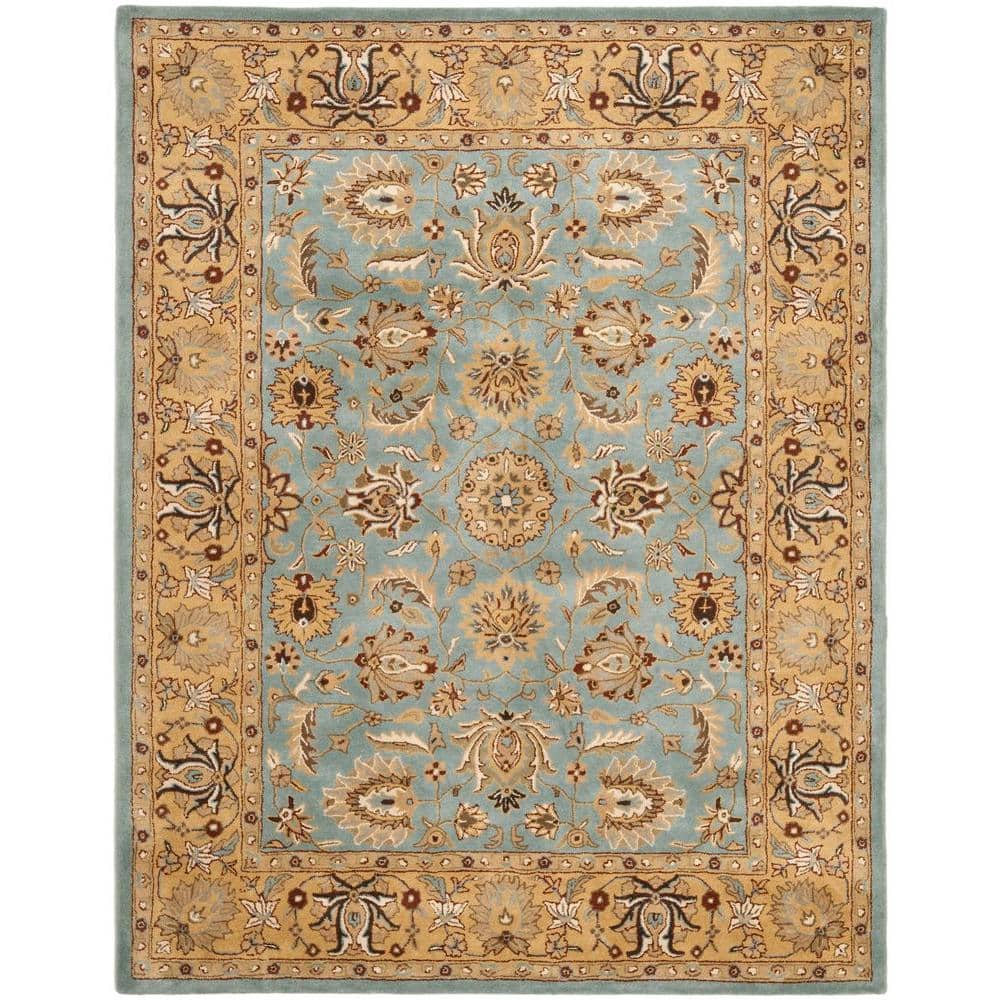 5' x 8' Gold Safavieh Heritage Collection HG958A Handmade Traditional Oriental Premium Wool Area Rug Blue 