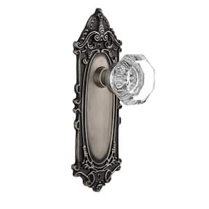 Victorian Plate 2-3/8 in. Backset Antique Pewter Passage Hall/Closet Waldorf Door Knob