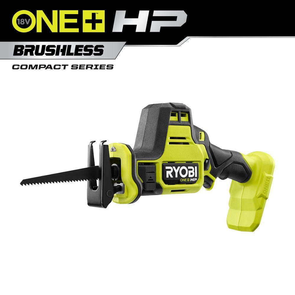 RYOBI ONE+ HP 18V Brushless Cordless Compact One-Handed Reciprocating Saw  (Tool Only) PSBRS01B The Home Depot