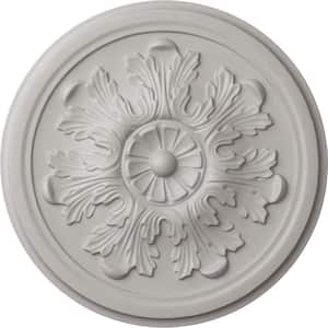 7/8 in. x 12-3/4 in. x 12-3/4 in. Polyurethane Legacy Acanthus Ceiling Medallion, Ultra Pure White