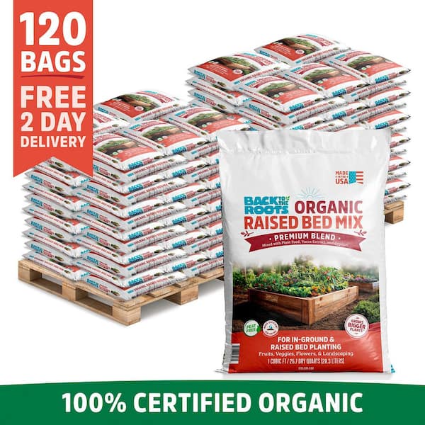 Organic Bulk Raised Bed Soil Pallet (120 1 cu. ft. Bags)