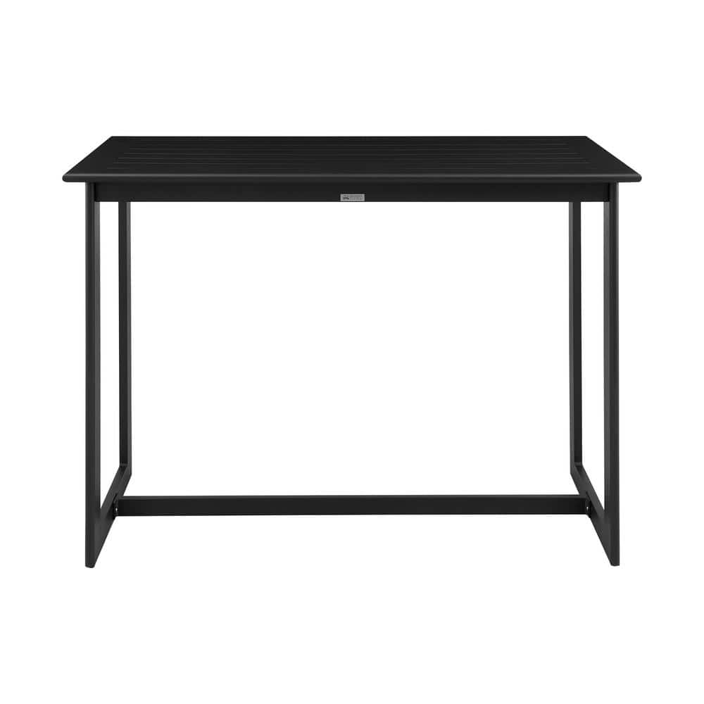 Grand Black Aluminum and Wicker 5-Piece Outdoor Bar Set