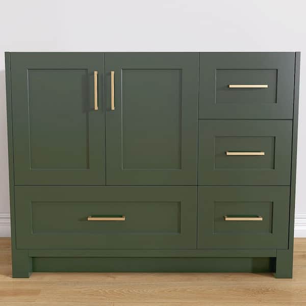 Getpro 42 in. W x 21.5 in. D x 33.5 in. H Freestanding Bath Vanity Cabinet without Top in Matte Green Assembled