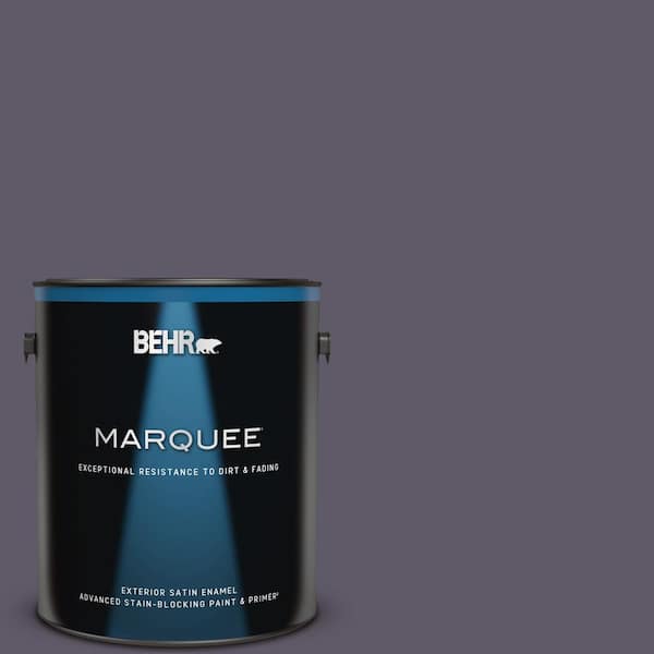 BEHR MARQUEE 1 gal. #S570-7A Plush Purple Satin Enamel Exterior Paint & Primer