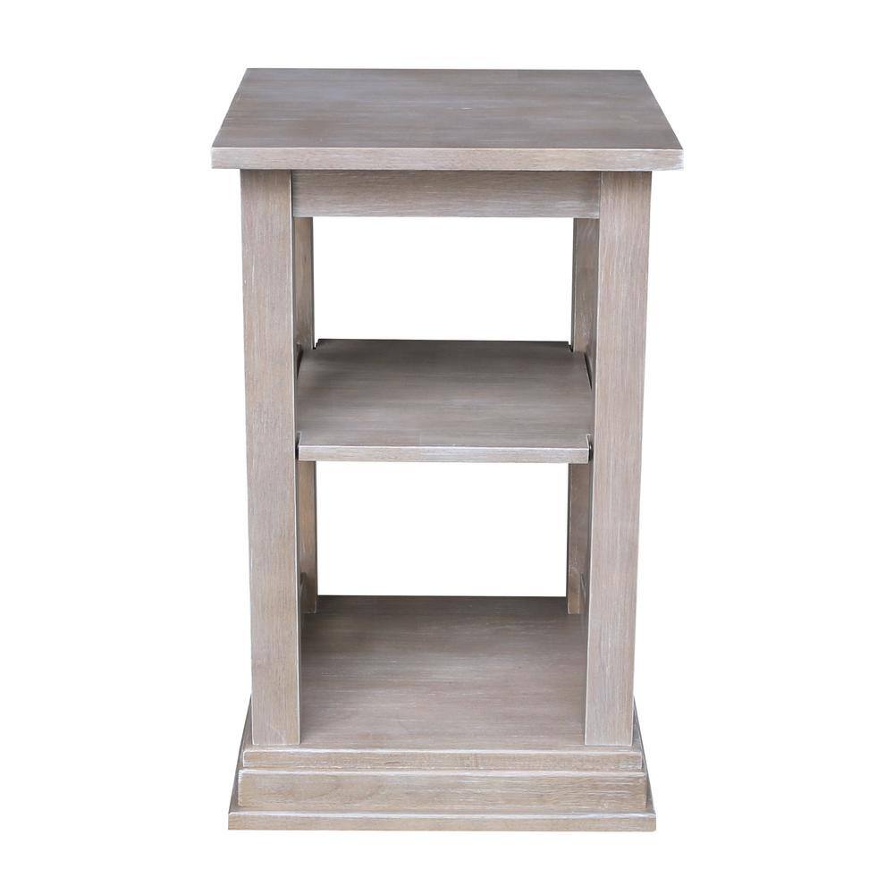 Transitional Solid Wood Square Accent Table in Brown