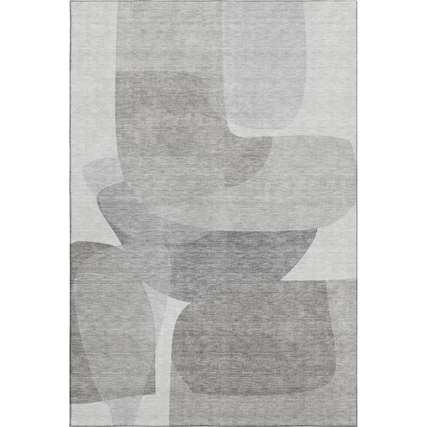 Mayfield Premium Machine Washable Abstract AMF2121 Linen 10 ft. x 14 ft. Area Rug