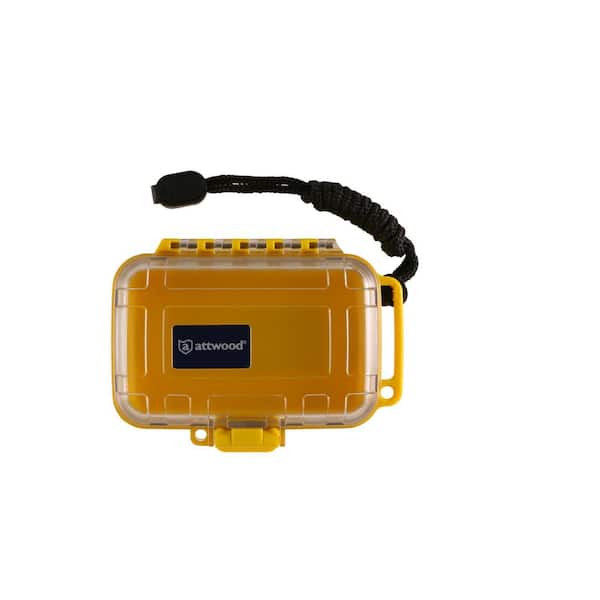 Attwood 5-1/4 in. x 4 in. x 1-1/2 in. Dry Case Small Clear Top and Yellow Bottle