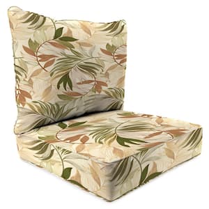 46.5 in. L x 24 in. W x 6 in. T Deep Seating Outdoor Chair Seat and Back Cushion Set in Oasis Nutmeg