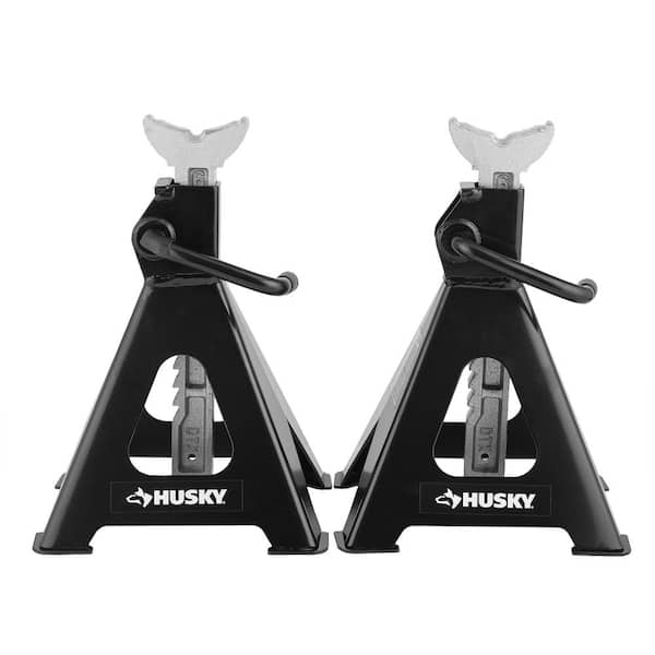 Husky 6-Ton Extended Reach Heavy-Duty Steel Car Jack Stands
