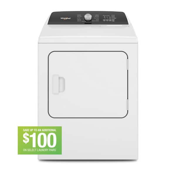 Whirlpool 7 cu. ft. White Electric Top Load Moisture Sensing Dryer with Steam