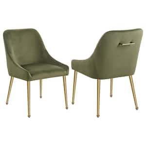 Mayette Olive Parsons Wingback Dining Side Chairs (Set of 2)
