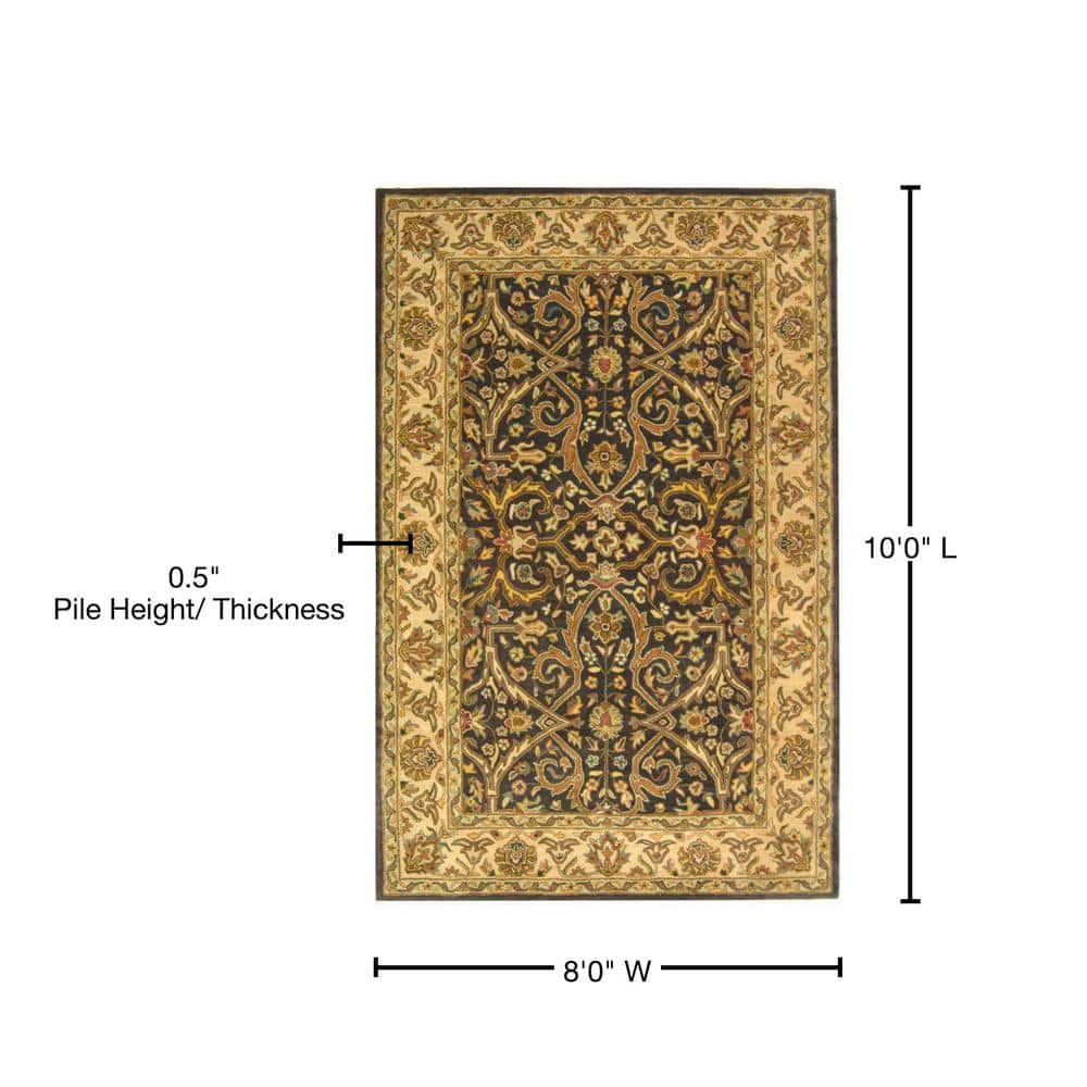 Charcoal and Beige 8' x 10' Hand-Tufted Wool Area Rug