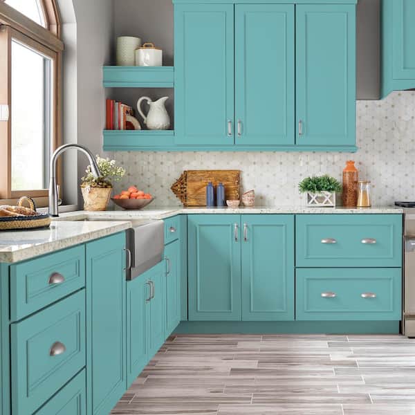 1 gal. #M460-4 Pure Turquoise Satin Enamel Interior/Exterior Cabinet, Door & Trim Paint