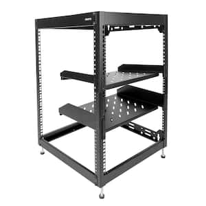 15U Open Frame Server Rack 17 in. Black