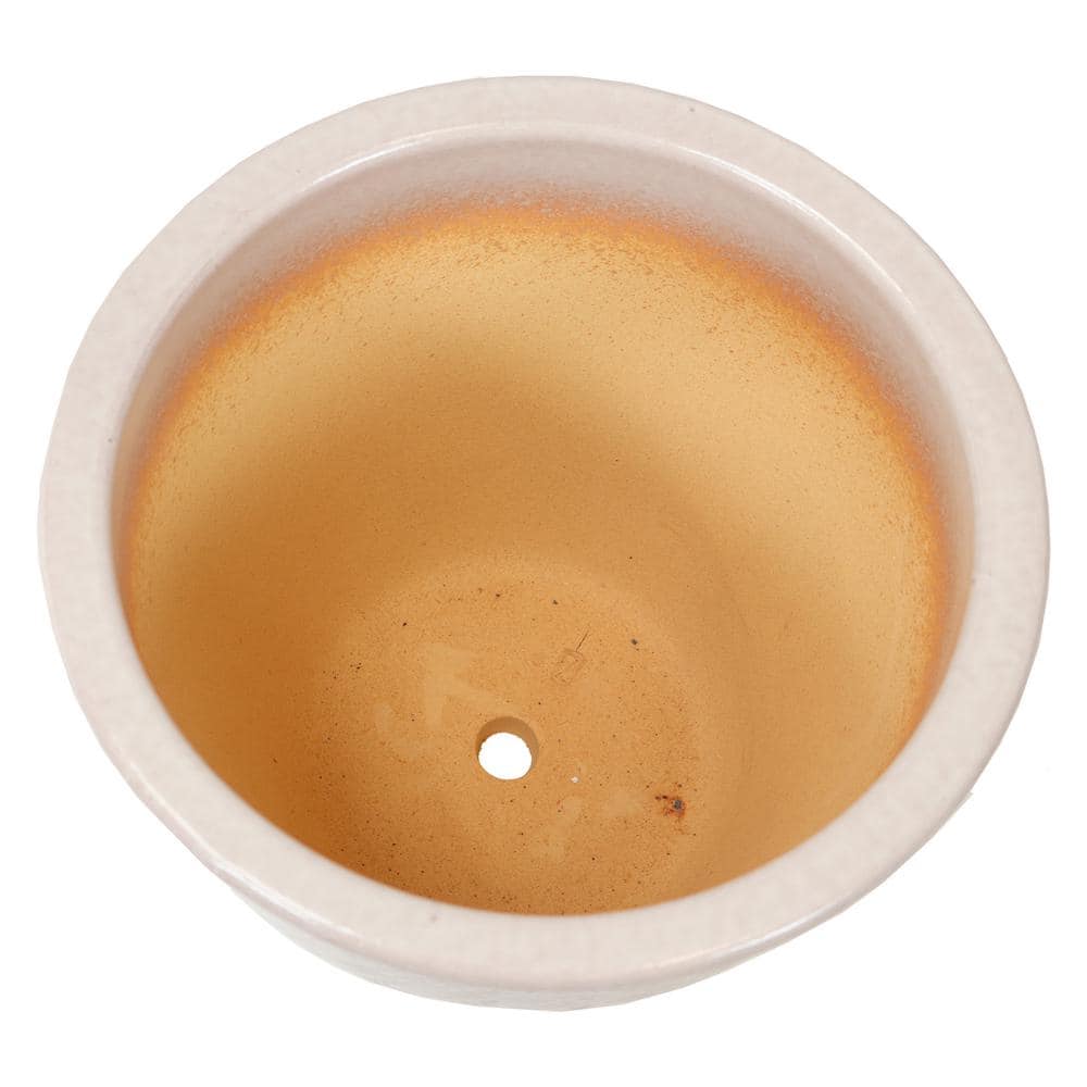 Pearl White Ocean Villa 11.75" Ceramic Indoor/Outdoor Planter Set