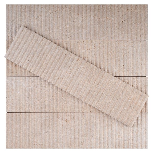Globe Beige 2.96 in. x 11.82 in. Matte Ceramic Subway Tile Sample
