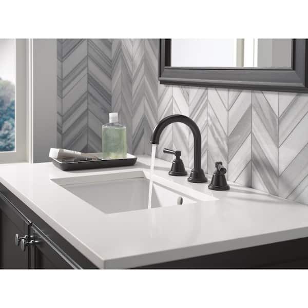Foundations Design Series Traditional 8 in. Widespread Double Handle Bathroom Sink Faucet in Matte Black