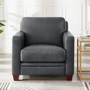 Naples Chico Steel Top Grain Leather Arm Chair
