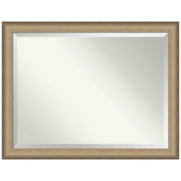 Amanti Art Medium Rectangle Elegant Brushed Bronze Beveled Glass Casual Mirror (34.75 in. H x 44.75 in. W)