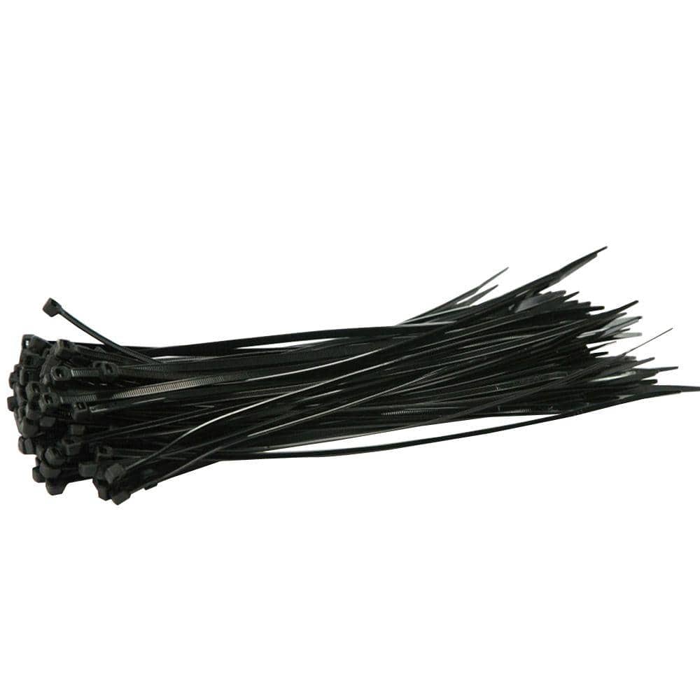 BOEN 11 in. Nylon Cable Ties, Black (500-Pieces) ZT-0011 - The