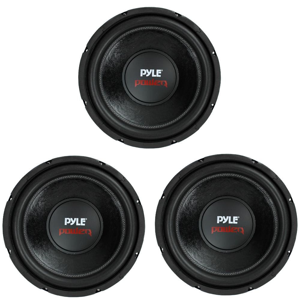 Pyle 12 in. 1600Watt 4Ohm DVC Black Car Stereo Audio Power Subwoofer Dual Coil (3Pack) 3 x