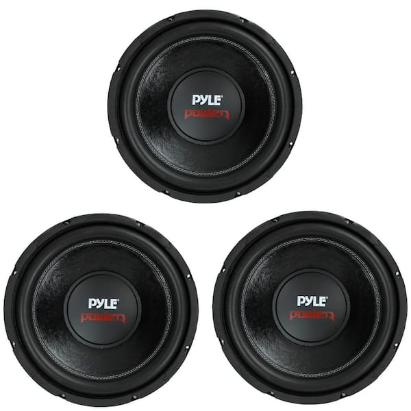 Pyle 12 in. 1600-Watt 4Ohm DVC Black Car Stereo Audio Power Subwoofer Dual Coil (3-Pack)