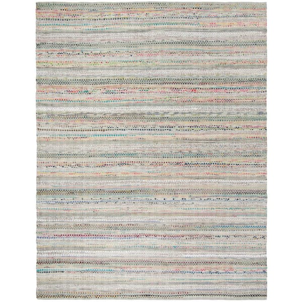 SAFAVIEH Montauk Gray/Multi 5 ft. x 8 ft. Striped Distressed Area Rug