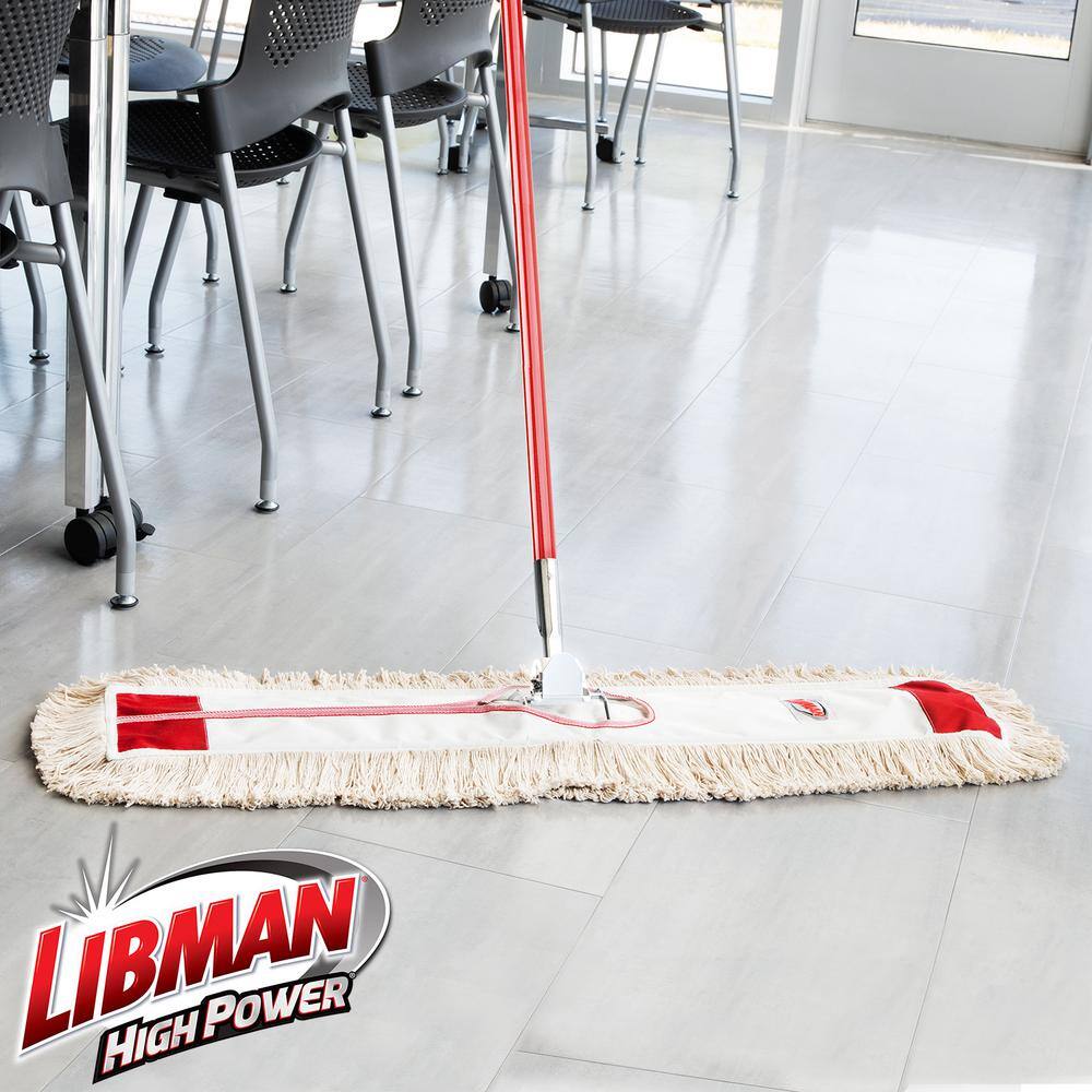 Libman Red 36" Cotton Dust Mop with Steel Handle
