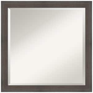 Hardwood Chocolate Narrow 22.88 in. x 22.88 in. Rustic Square Framed Bathroom Vanity Wall Mirror