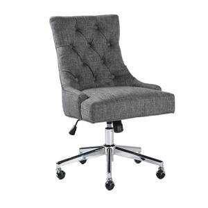 Adjustable Fabric Middle Office Chair Computer Desk Chair Leisure Chair with Casters - Grey