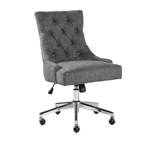Homy Casa Adjustable Fabric Middle Office Chair Computer Desk Chair Leisure Chair with Casters - Grey