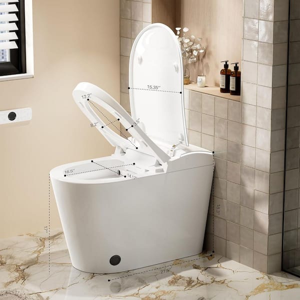 Yingze Elongated Round Bidet Toilet 1. 28GPF in Black with ADA