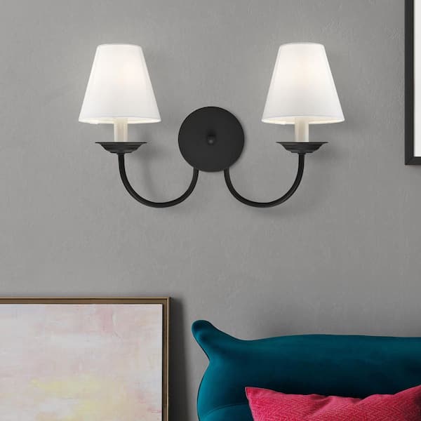 Mendham 2-Light Black Wall Sconce