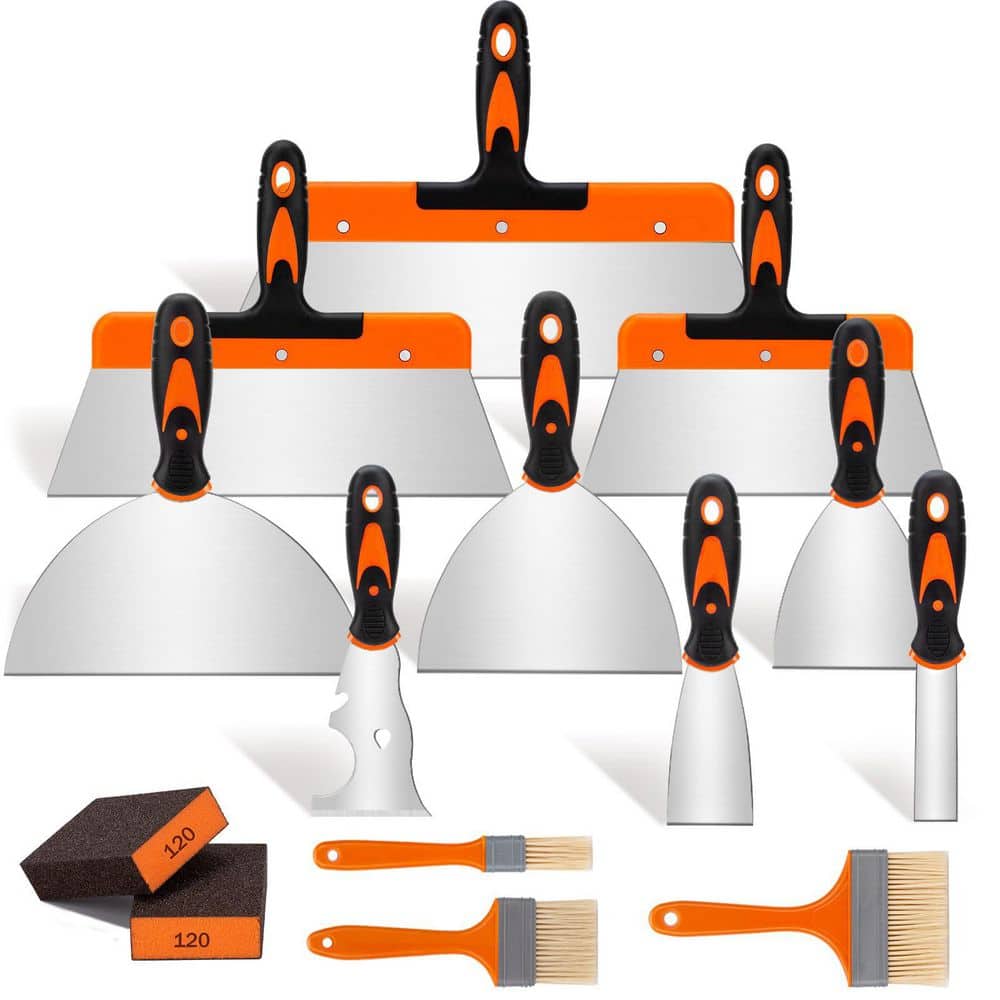 "14 Pcs Drywall Tools Include Stainless Steel Putty Knife Set, Taping Knives, Painter Scraper, 14"" Mud Pan and Scoop" price history on PriceWatchPro