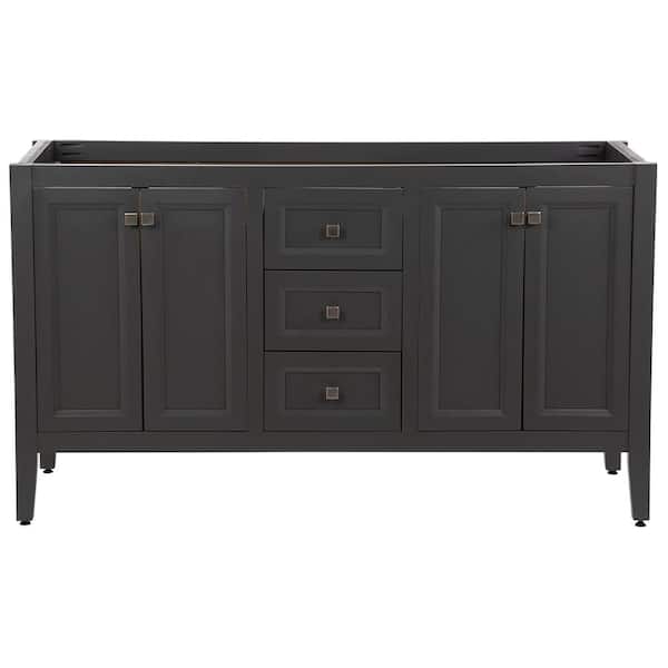 MOEN Darcy 60 in. W x 22 in. D x 34 in. H Bath Vanity Cabinet without Top in Shale Gray