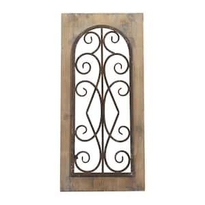 Deco 79 Wood Scroll Arabesque Wall Decor, Set of 2 12W, 30H, Multi Colored