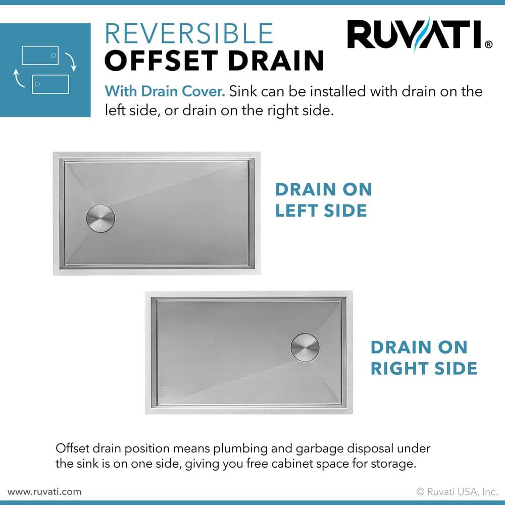 32-Inch Stainless Steel Undermount Kitchen Sink with Slope Bottom