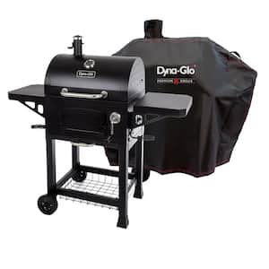 51.3 in. W Heavy-Duty Compact Charcoal Grill in Black with Premium Medium Charcoal Grill Cover