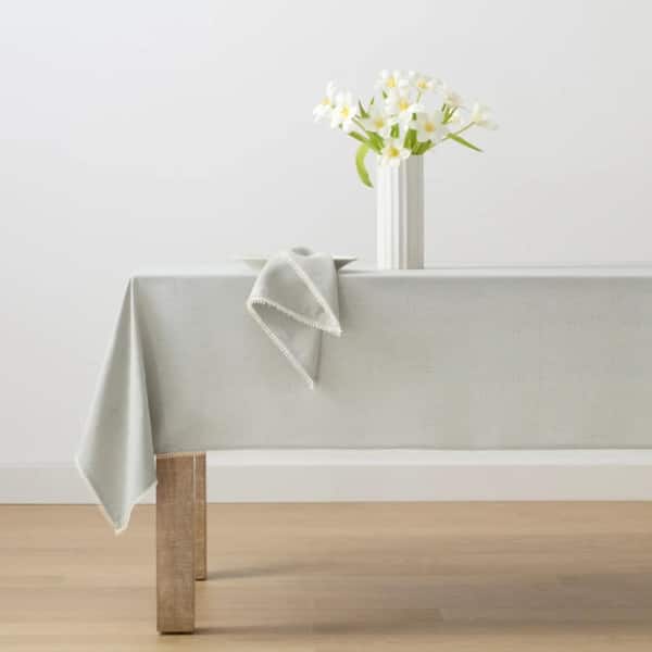 Lenox French Perle Solid Tablecloth, Dove - 60"W x 102"L