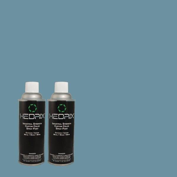 Hedrix 11 oz. Match of 2A45-5 Arctic Sea Semi-Gloss Custom Spray Paint (2-Pack)