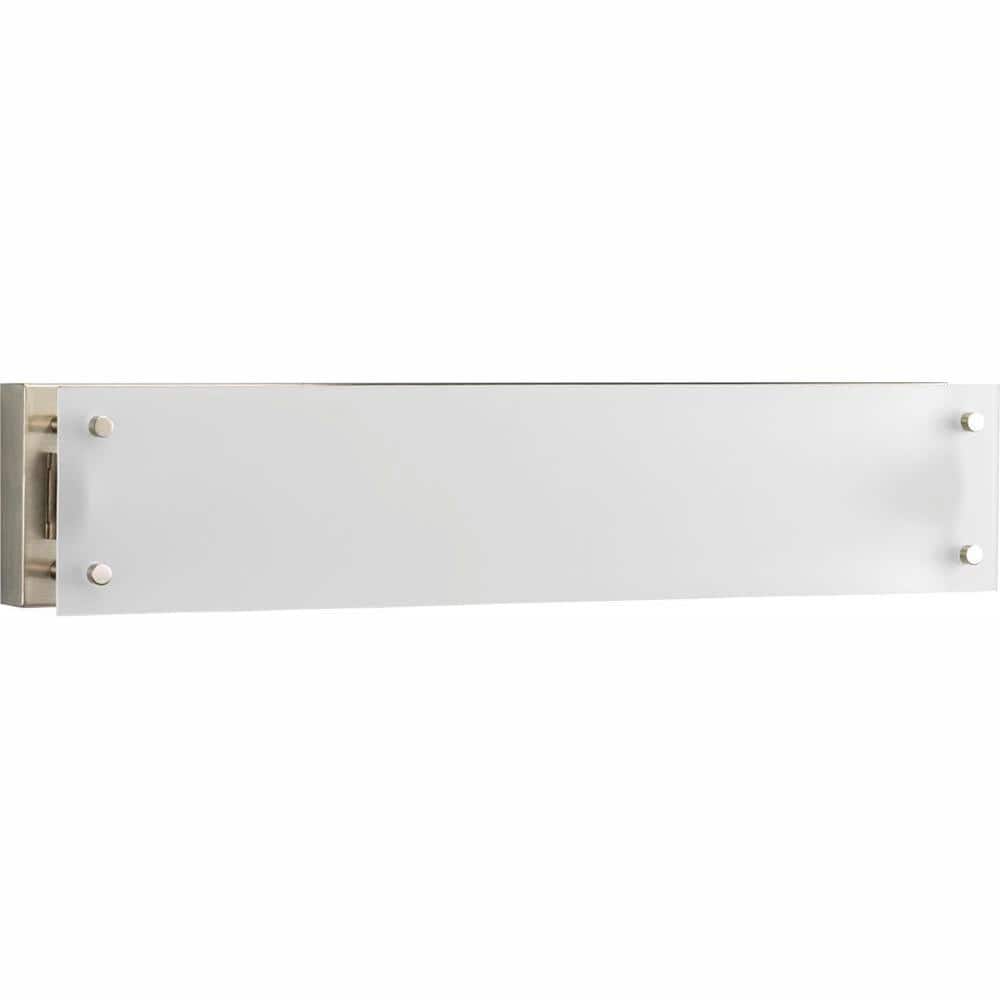 1-Light Brushed Nickel Fluorescent Bath Sconce with Etched Glass Shade