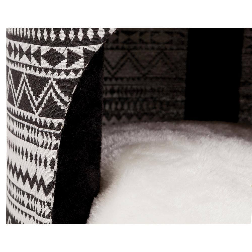 Giada Black Sisal and Plush 44" Cat Tree with Hammock and Condo