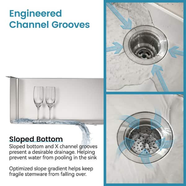 Steelux 36 in. x 19 in. Undermount Single Bowl Stainless Steel Workstation Kitchen Sink in Brushed with Accessories