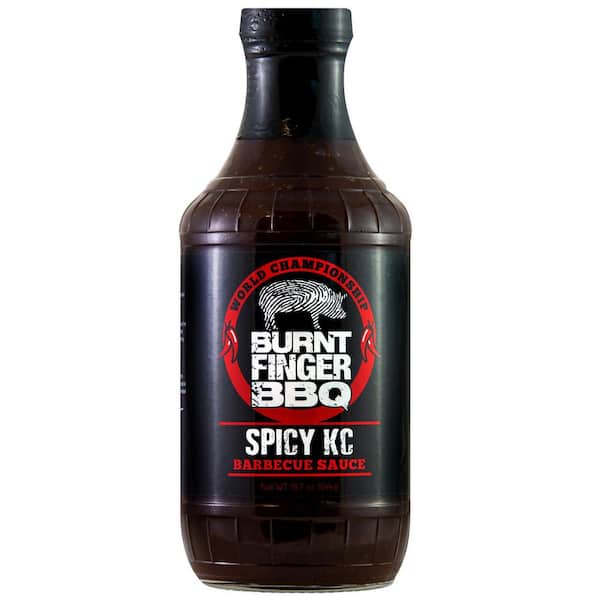 BURNT FINGER BBQ 19.2 oz. Spicy Kansas City BBQ Sauce and Marinade