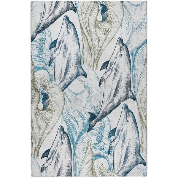 Dream Shag Premium Machine Washable Abstract ADS155 Ivory 10 ft. x 14 ft. Area Rug