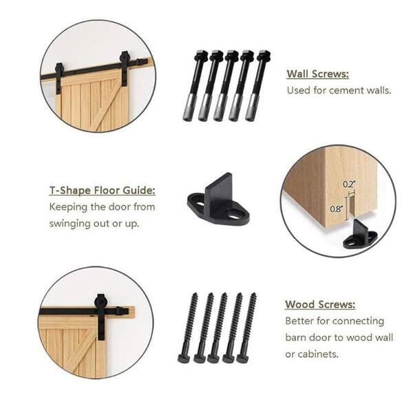 Unbranded - Modern LINE Designed 80 in. x 28 in. MDF Panel Black Painted Sliding Barn Door with Hardware Kit